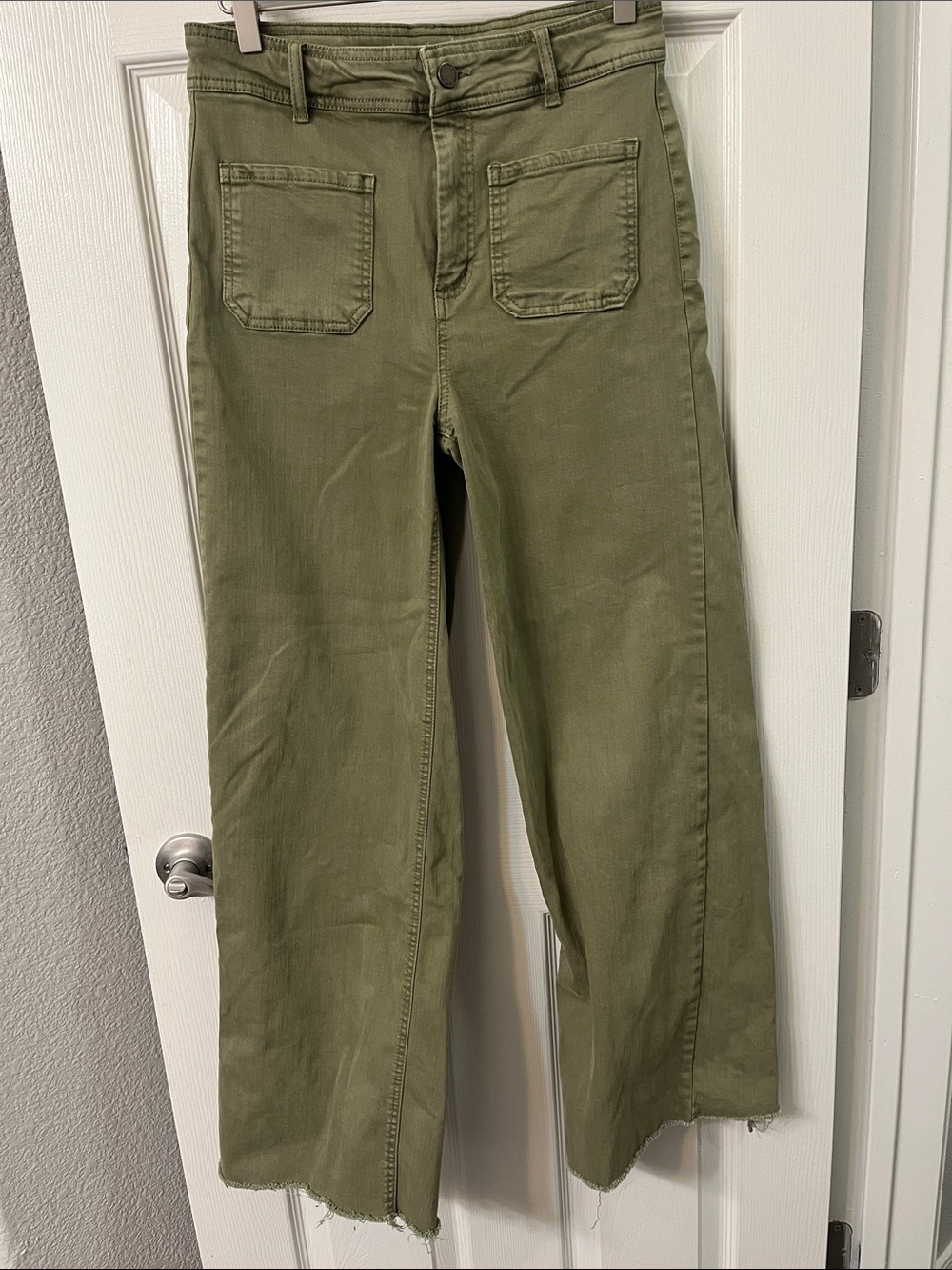 Oat New York High Rise Wide Leg Jeans In Martini Olive